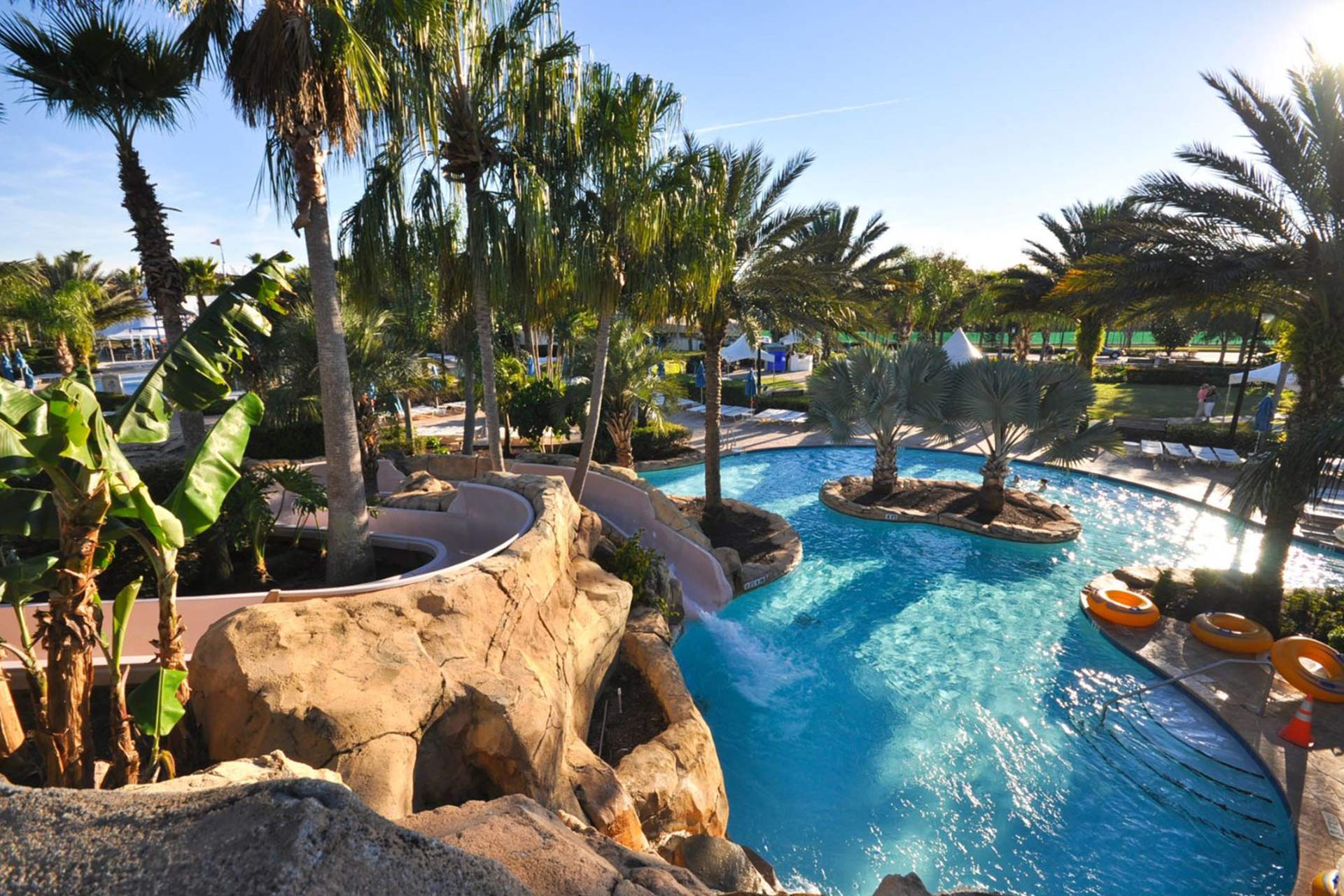 View from the top a waterslide